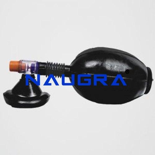 Ambu Type Bag (Artificial Resuscitator), Adult, Black Rubber
