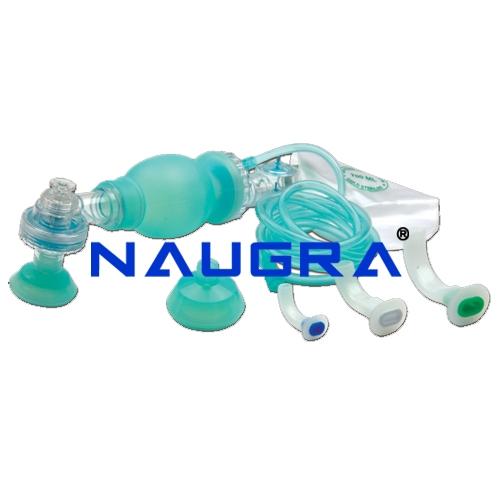 Artificial Resuscitator (Ambu Type Bag), Silicone, Autoclavable - Deluxe Quality (Child) and Guedel Airways