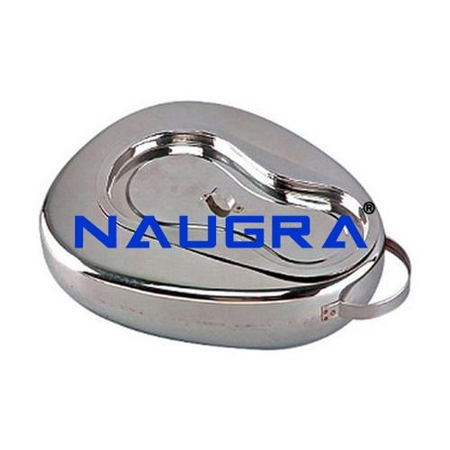 Bed Pan with Lid - Stainless Steel