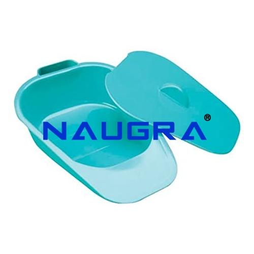 Bedpan Plastic Slipper Shape with Lid-Adult