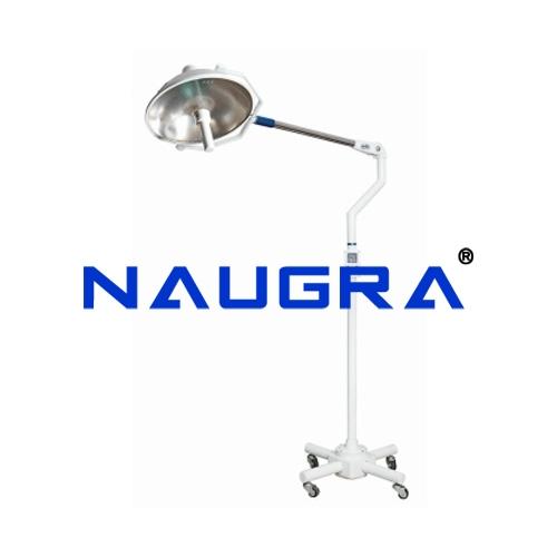 Shadowless Operation Lamp With Single Reflector Stand Model With Castors (With Focus Control)