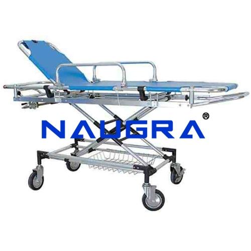 Stretcher Trolley Aluminium With Adjustable Height, Adjustable Back rest
